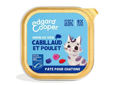 Pâtée pour chatons au cabillaud et au poulet 85g Edgard cooper
