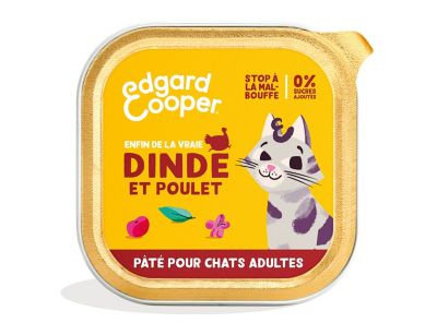 Pâtée pour chat adulte dinde et poulet 85g Edgard Cooper