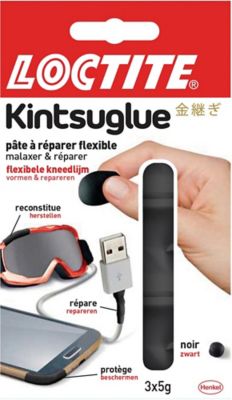 Pâte à réparer flexible Kintsuglue noir 3x5 g