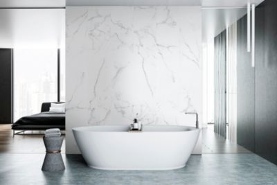 Panneau PVC Calacatta blanc marbré 40 x 260 cm Dumawall