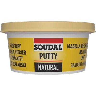 Mastic vitrier non-durcissant naturel 500g Soudal