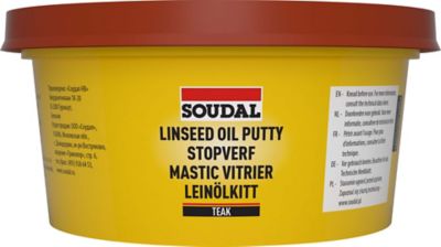 Mastic vitrier Soudal acajou 500g prêt à l'emploi