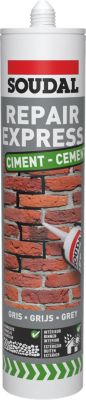 Enduit de rebouchage béton et ciment Soudal Repair Express ciment gris 290 ml