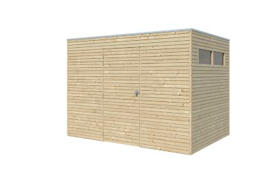 Abri de jardin QB en bois coloris naturel ép.28 mm surface extérieure 6,30 m²