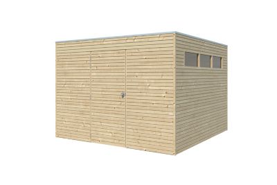 Abri de jardin QB en bois coloris naturel ép.28 mm surface extérieure 9,00 m²