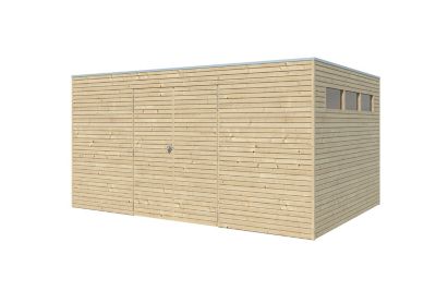 Abri de jardin QB en bois coloris naturel ép.28 mm surface extérieure 12,60 m²
