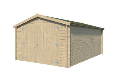 Garage en bois blanc 18,99m² 2 portes