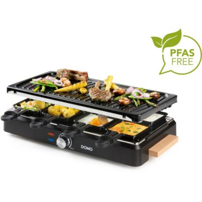 Domo Appareil a Raclette - DO9294G - 8 personnes - Gril - 1400 W Noir - vue 4