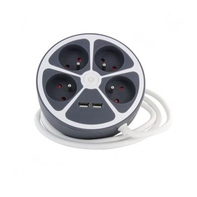Bloc cercle CHACON 4 x16 A + 2 USB 1 1 5 FR - vue 2