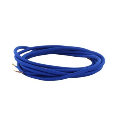 Câble textile 2 fils pour luminaire ou suspensions 0,75mm L.3m bleu Chacon