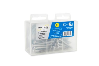 Lot de 24 vis et rondelles 60mm Recticel