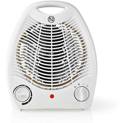 Radiateur soufflant dappoint blanc H. 12 cm Surface jusqua 20 m2 2000 W - nedis