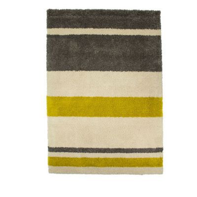 Tapis Campus à Rayures Jaune Et Gris 120 X 170cm Castorama