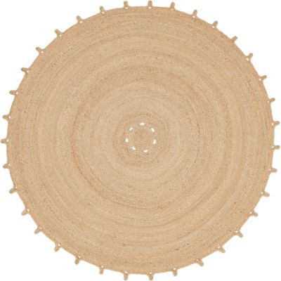 Tapis rond uni en jute Trecia Ø120 cm Balta - Balta