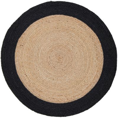 Tapis rond Sombrero noir et jute Ø120 cm Balta - Balta