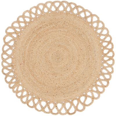 Tapis rond Trecia blanc et jute Ø120 cm Balta - Balta