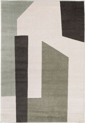 Tapis rectangulaire Luna formes géométriques vert et blanc L.230 x l.160 cm Balta - Balta