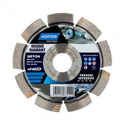 Disque diamant intensif segmenté pour matériaux de construction NORTONDiam115mm