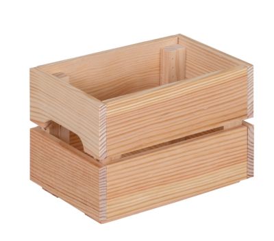 Caisse de rangement rectangulaire en pin massif taille S