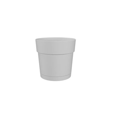 Artevasi Pot de fleur avec réserve deau CAPRI LARGE - Plastique - Taupe - Rond - L 29 5 X P 29 5 H 28 2 cm - Marron - vue 2