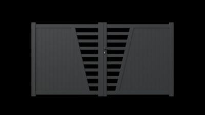 Portail battant DOSSEN 3 X1,60 m GRIS 70