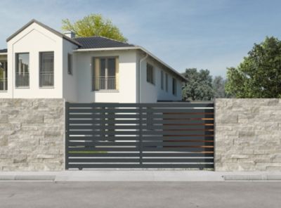 Portail coulissant CROZON 3 60X1 60 m GRIS 70