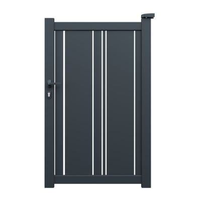 Portillon battant L. 1 m Cotentin en aluminium gris anthracite