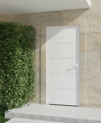 Porte d'entrée alu blanc Madryn H.215 x l.90 cm poussant droit