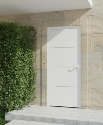 Porte d'entrée alu blanc Leme H.215 x l.90 cm poussant gauche