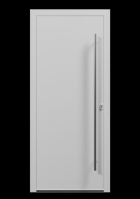 Porte d'entrée alu blanc Kapas H.215 x l.90 cm poussant gauche