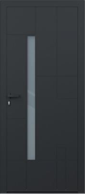 Porte d'entrée alu gris Imani H.215 x l.90 cm poussant droit