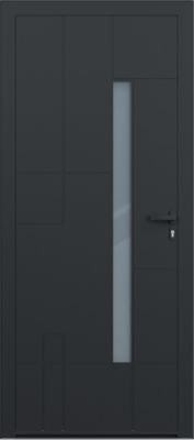 Porte d'entrée alu gris Imani H.215 x l.90 cm poussant gauche