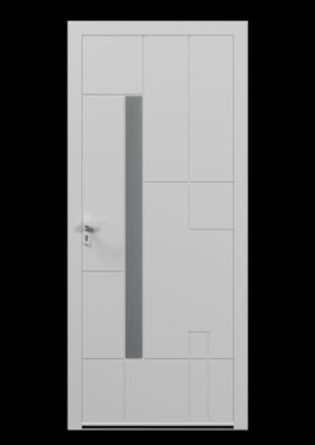 Porte d'entrée alu blanc Imani H.215 x l.90 cm poussant droit