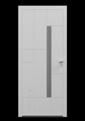 Porte d'entrée alu blanc Imani H.215 x l.90 cm poussant gauche