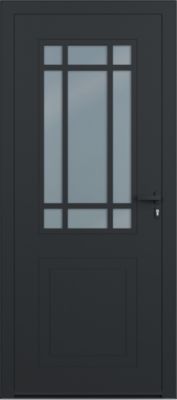 Porte d'entrée alu gris Betina H.215 x l.90 cm poussant gauche