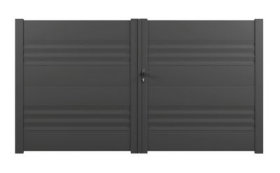 Portail battant 4ALU aluminium gris 7016 - 300 x h.161,6 cm