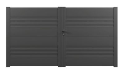 Portail battant 4ALU aluminium gris 7016 - 350 x h.161,6 cm