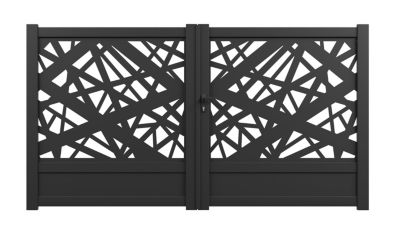 Portail battant 4ALU aluminium Arradon gris 7016 - 350 x h.160 cm