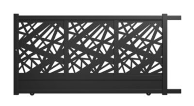 Portail coulissant 4ALU aluminium Arradon gris 7016 - 350 x h.160 cm