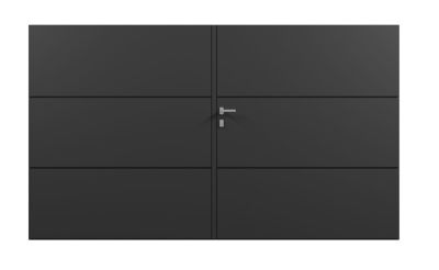 Portail battant 4ALU aluminium Plenus gris 7016 - 350 x h.160 cm