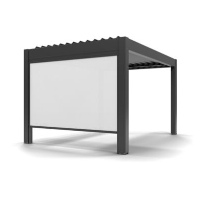 Store ZIP 268 x 225 cm pour pergola Vali 3 x 4 m coloris blanc et gris anthracite