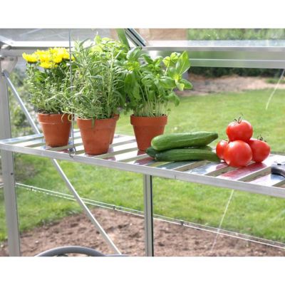 Etagère rabattable en aluminium anodisé pour serre