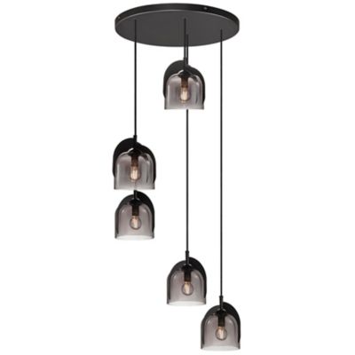 Suspension Boshi 5 lumières réglable E14 IP20 40W Ø14,5cm Nordlux noir