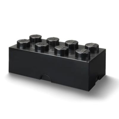 Brique de rangement Lego 8 tenons 12 Litres - Noir