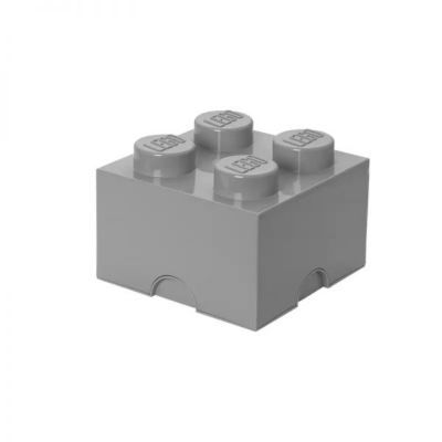 Brique de rangement Lego 4 tenons 5,7 litres - Gris