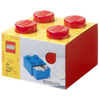 Petite Brique de Rangement LEGO 1 tiroir 4 picots - Rouge