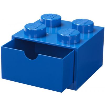 Petite Brique de Rangement LEGO 1 tiroir 4 picots - Bleu