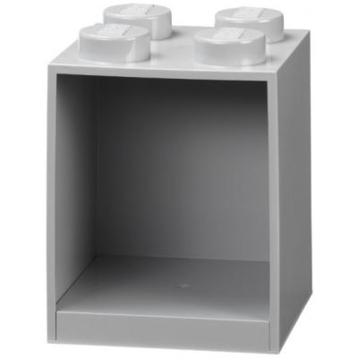 Etagère en forme de brique Lego carrée 4 tenons - Gris