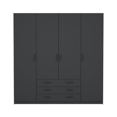 Armoire 4 portes et 3 tiroirs L196 cm - PRINT