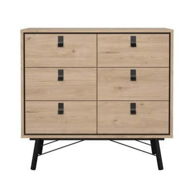 Commode double 6 tiroirs avec piètement métallique L101,8 cm - JOYCE